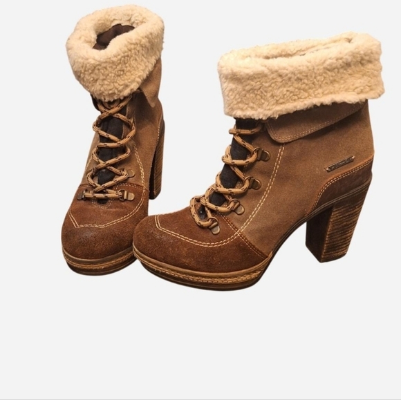 Diesel Brown Lace-Up Ankle Boots - Picture 2 of 5